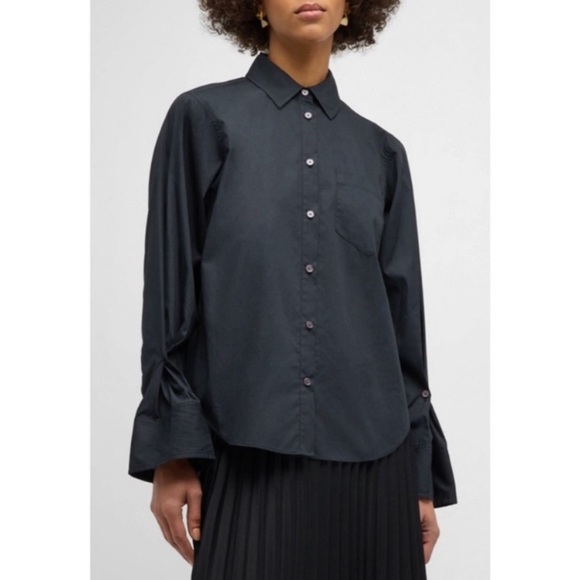 DEREK LAM 10 CROSBY Wesley Black Shirt - Picture 1 of 13